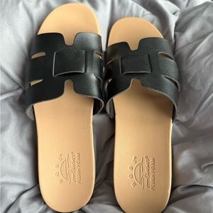 Skechers Women's Bobs Black Slide Sandals 10